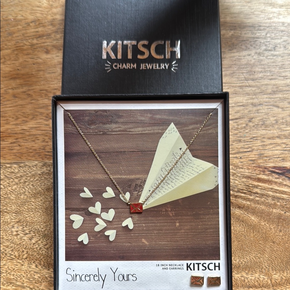 Kitsch Sincerely Yours Necklace And Earrings Set Nib Envelope